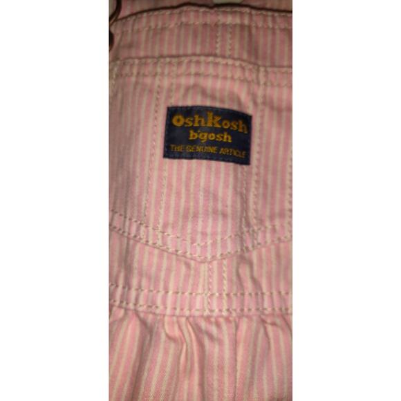 OshKosh Pink Pinstripe Denim Dress VESTBAK Overalls Jumper New NWT Tag Baby 18m - Picture 4 of 15
